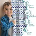 thumbnail image 3 of Blackout Kids Curtains,Blue Striped Geometric Pattern Childrens Insulated Curtains Set Of 2,Bedroom Essentials,Toddler Room Decor 52x63in(132x160cm), 3 of 5