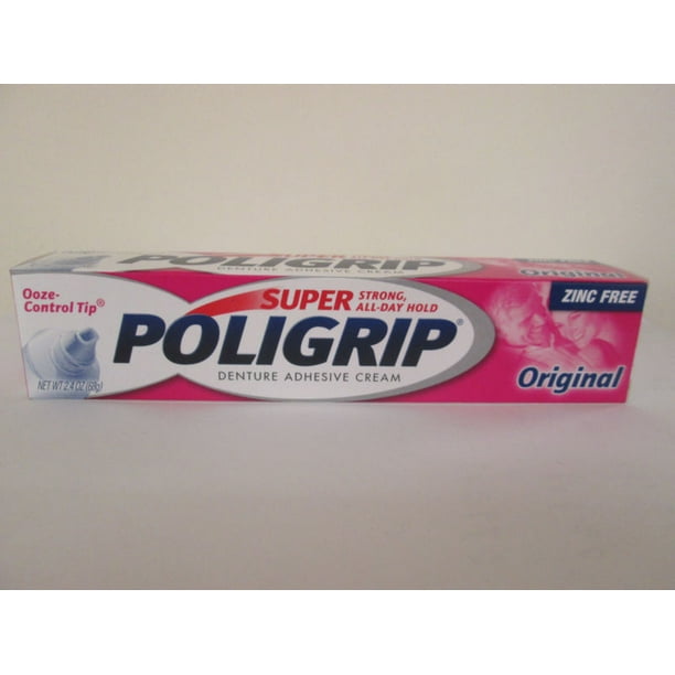 Super Poligrip Zinc Free Denture Adhesive Cream, Original 2.4 oz