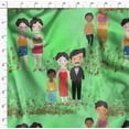 thumbnail image 4 of Soimoi Green polyester Crepe Fabric Garden Theme Human Figure Fabric Prints By Yard 52 Inch Wide, 4 of 5
