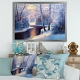 thumbnail image 3 of Designart 'Christmas Forest With Trees and River I' Traditional Framed Art Print, 3 of 4