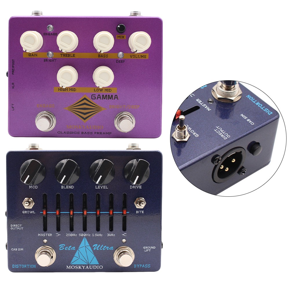1pc Guitar Distortion Preamp Metal Ultra Bass Effector VersatileWith 6-Band EQ & Headphone Output Electric Guitar Accessories