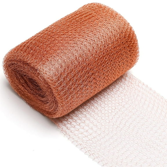 Tutuviw 3.9 Inches x 3.2Ft Mesh Knitted Mice and Rodent Control Pure Mesh Roll Hole and Gap Filler Pure Stuff-fit Wire Mesh for Homes, Gardens and Decor