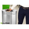 thumbnail image 6 of Alpine Commercial Stainless Steel Trash Can – Open Top 50-Gallon Heavy-Duty Garbage Can, Modern, Round, Large Waste Receptacle for Indoor Use High-Traffic Areas - Brushed Silver, 6 of 8