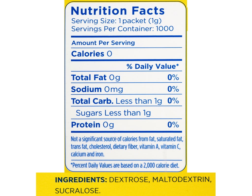 Splenda Nutrition Facts 1 Tsp Besto Blog