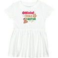 thumbnail image 3 of Inktastic Christmas Official Cookie Taster with Bell and Star Cookie Girls Baby Dress, 3 of 5
