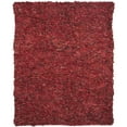 thumbnail image 6 of SAFAVIEH Mariam Leather Shag Area Rug, Red, 2'3" x 4', 6 of 7