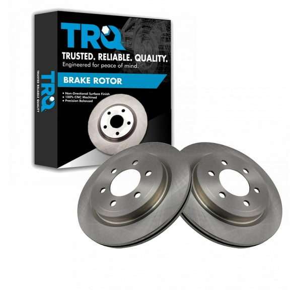 TRQ Rear Brake Rotors Set Vented Fits Select 2018-2021 Ford Expedition 2018-2020 F-150 Lincoln Navigator