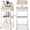 White With Natural, variant on Makeup Organizer Cart Large, 2-in-1 Beauty Organizer with Wheels & Hair Tool Holder, Makeup Stand with Drawer, Vanity Storage Cosmetics Display Cases for Skin Care Nail Polish Perfume-Black