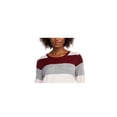 thumbnail image 2 of MAISON JULES Womens Burgundy Color Block Long Sleeve Jewel Neck T-Shirt XL, 2 of 3