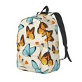 thumbnail image 1 of Disketp Butterflies print Canvas Backpack Lightweight Travel Daypack Student Rucksack Laptop Backpack-Small, 1 of 5