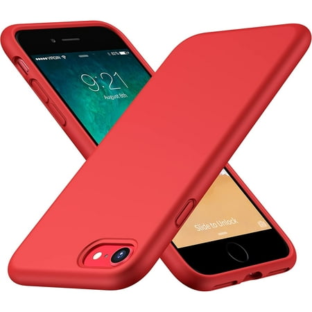 ImpactStrong iPhone SE 2020 Case/iPhone 7 / iPhone 8 Case, Silicone Heavy Duty Liquid Gel Shockproof Case with Soft Microfiber Cloth Cushion for iPhone 7/8 and iPhone SE 2020 (2nd Generation) - Red