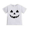 thumbnail image 2 of ZHOGXU Big Girls Boys Halloween T Shirt Short Sleeve Round Neck Pumpkin Face Print Comfortable Breathable Top For Party And Daily Wear White 3-4 Years, 2 of 4