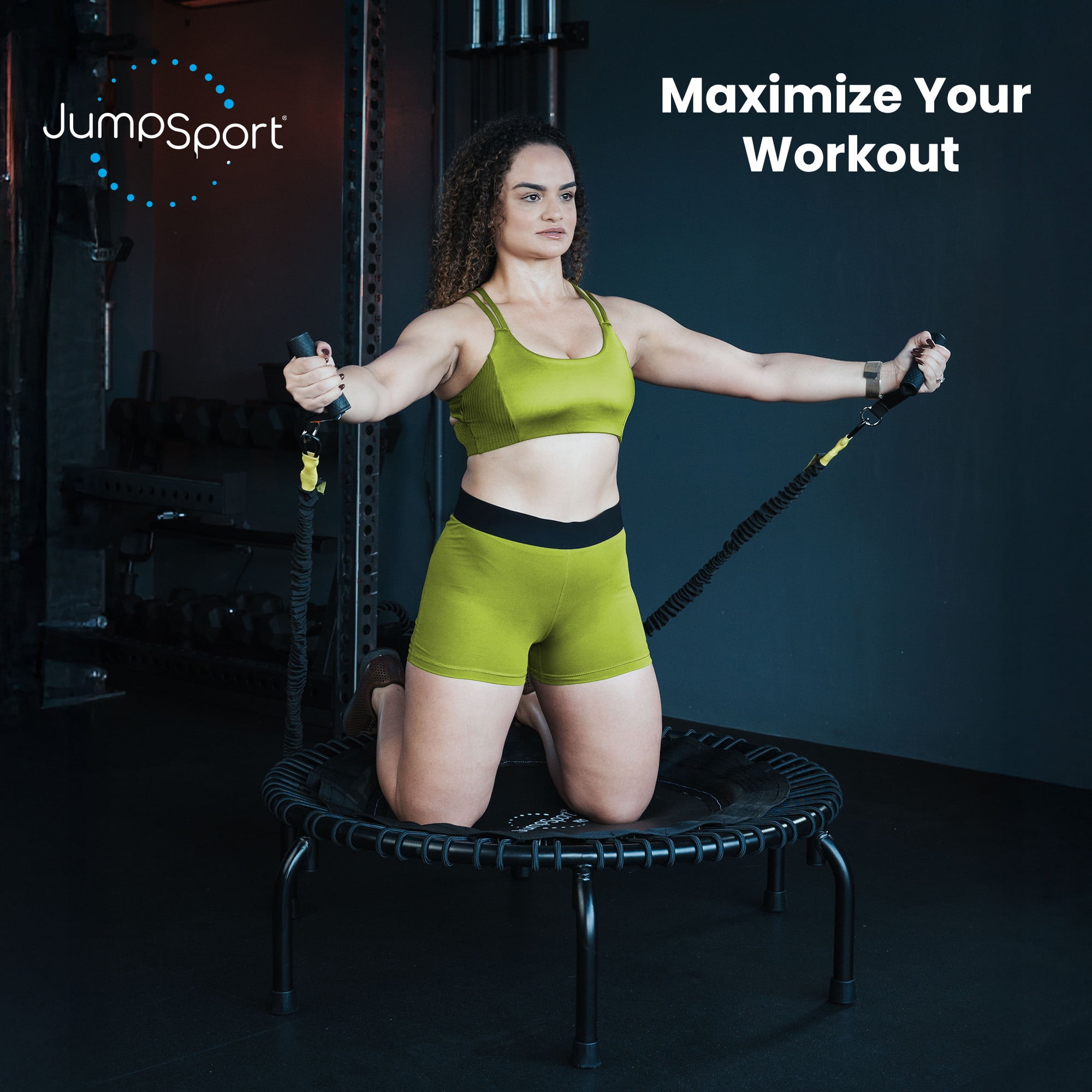 Open Box JumpSport 220 in-Home Cardio Fitness Rebounder, 39" Mini Trampoline