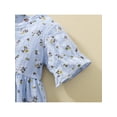 thumbnail image 6 of Qmyliery 2Pcs Baby Girls Summer Outfit, Floral Printing V-Neck Short Sleeve Buttons Dress + Hair Clip, 6 Months to 4 Years, 6 of 9