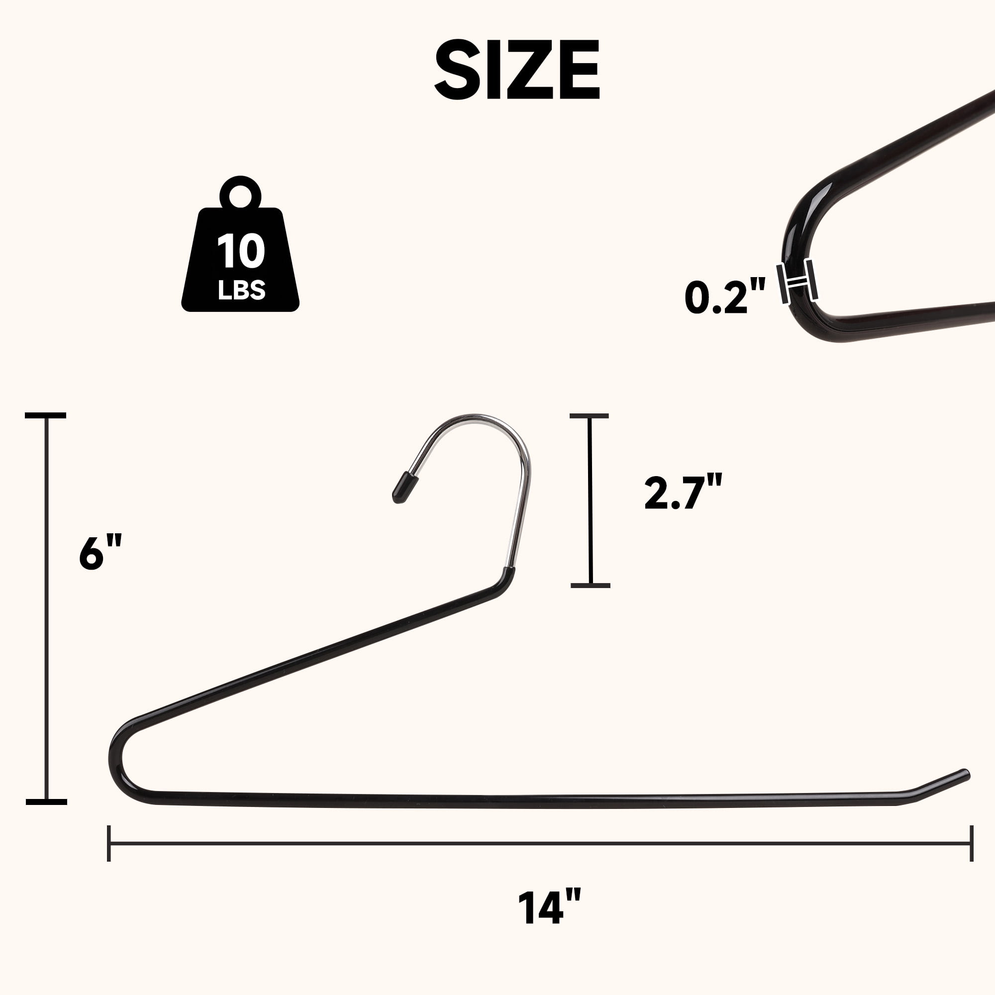 BP4U 24-Pack Open-Ended Metal Pants Hangers with Non-Slip Coated, Heavy Duty Space Saving Steel Towel & Scarf Hangers for Jeans, Trousers, Dresses & Bath Towels(Black)