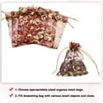 thumbnail image 4 of Uxcell Organza Bag, Sheer Heart Mesh Bags Drawstring Gift Bags Bulk Party Favor Bag Jewelry Pouches Burgundy-Gold 4" x 6", 4 of 6