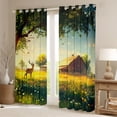 thumbnail image 3 of Homewish Dreamy Cartoon Deer Black Out Curtains, Western Rustic Cabin Curtains Pack of 2 (42x63 Each), Anime Animal Theme Bedroom Curtains, Blackout Curtains Bedroom Decor, 3 of 7