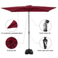 thumbnail image 2 of Patio Umbrella, 6.6 x 9.8ft Rectangular Outdoor Table Market Umbrella with Push Button Tilt/Crank, Water/Sand Self-Filled Umbrella Base Included, Dark Red, 2 of 8