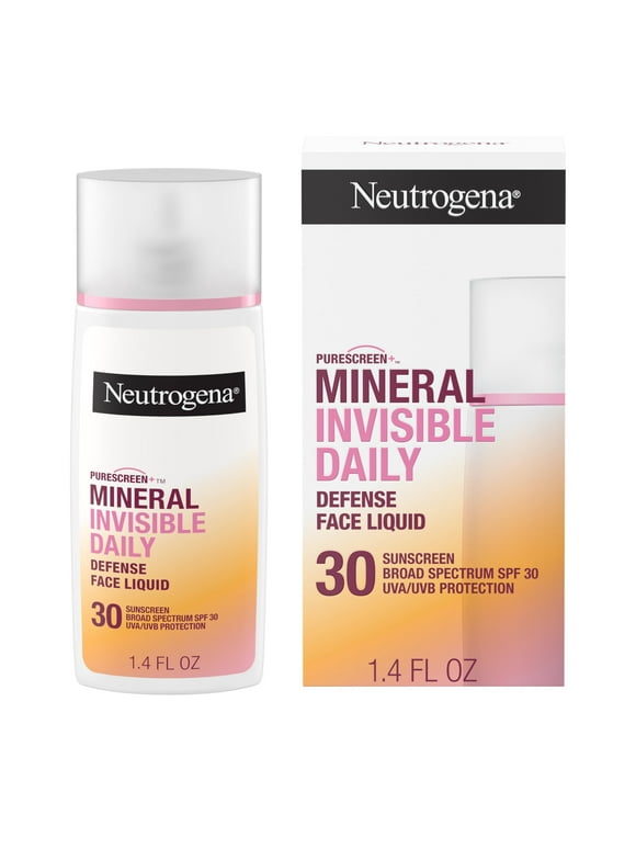 Neutrogena Purescreen+ Invisible Daily Defense Mineral Sunscreen For Face With Spf 30, Broad Spectrum Mineral Sunscreen With Vitamin E, Water Resistant, Fragrance-Free, 1.4 Fl. Oz
