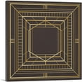 thumbnail image 1 of ARTCANVAS Art Deco Tan Squares Lines Design on Brown Canvas Art Print - Size: 26" x 26" (1.50" Deep), 1 of 9