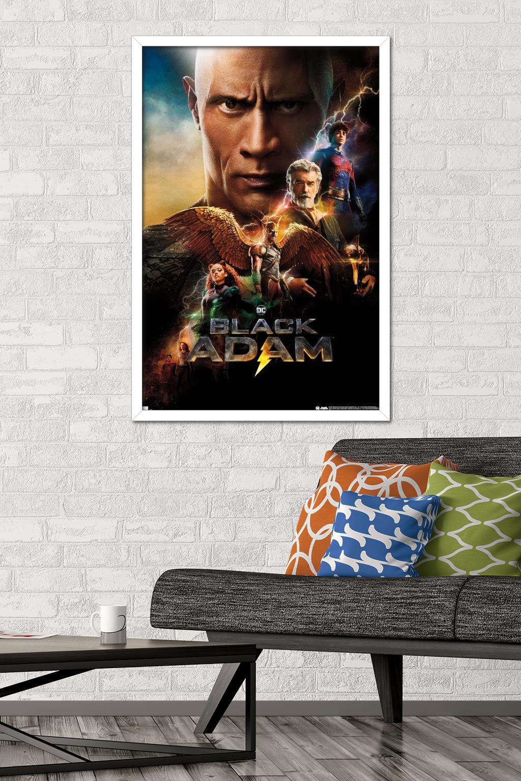 DC Comics Movie Black Adam - Group One Sheet Wall Poster, 22.375" x 34" Framed