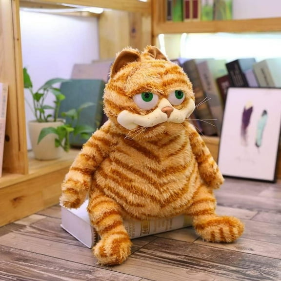 Orange Cat Fat Orange Cat Plush Tabby, Lifelike Realistic, Soft Funny Looking Cat Toy, Large 17 inch