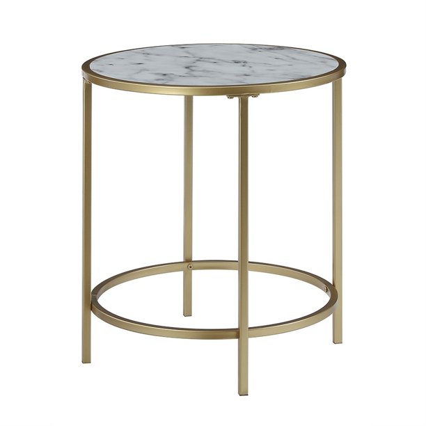 Gold Coast Deluxe Faux Marble Round End Table