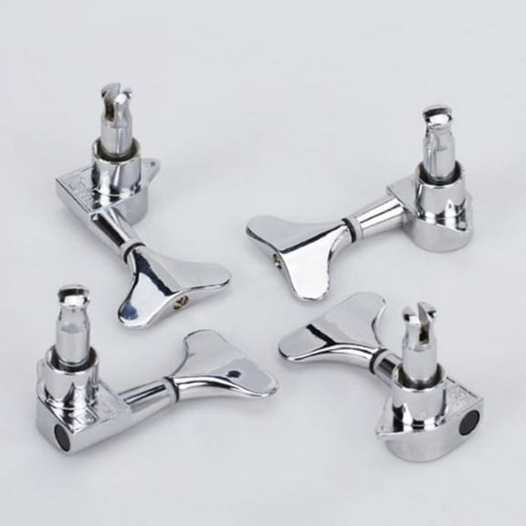 Mobutofu 4Pcs Bass Tuning Machines for Bass Guitar Silver 4R