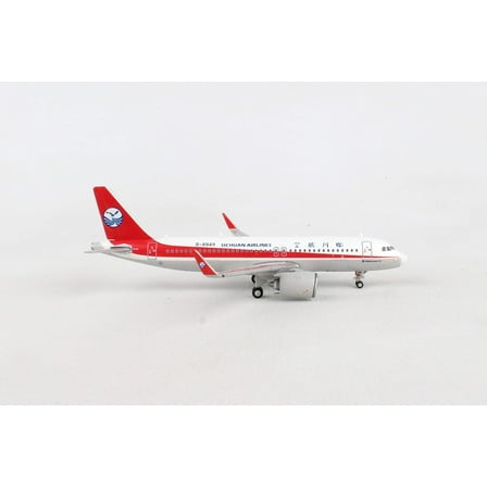 Airbus A320neo Commercial Aircraft "Sichuan Airlines" White with Red Stripes and Tail 1/400 Diecast Model Airplane by GeminiJets
