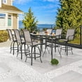 thumbnail image 3 of Patio Festival Metal 9-Piece Outdoor Bistro Dining Set in Gray/Black, 3 of 8