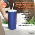 thumbnail image 4 of 6 Mira Stainless Steel Tumblers with Straw Set, 16 oz. - Double Wall, Tritan Lid - Blue, 4 of 5