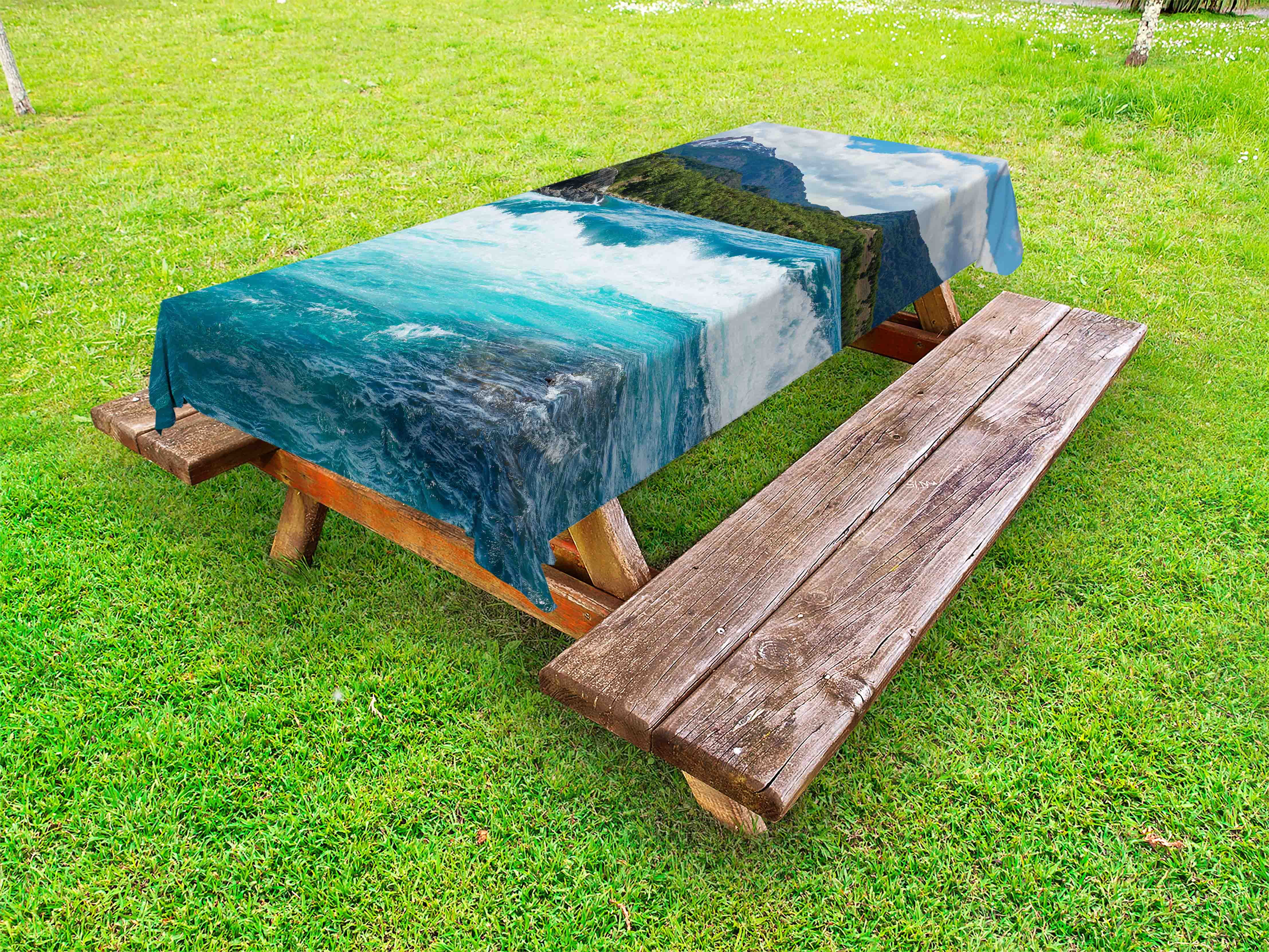Fall Outdoor Picnic Tablecloth in 3 Sizes Washable Waterproof Ambesonne