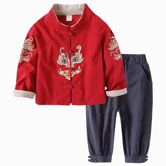 Kogui Baby Boy Outfit Summer Short Sleeve Henley Shirt & Shorts Set Crinkled Infant Clothes 9T 10T (Watermelon Red,9-10 Years)