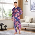 thumbnail image 6 of FORMRS Onesies Pajama for Adults Unisex Hoodie Winter Jumpsuit One Piece Sleepwear, Sizes S-2XL, Vibrant Art Flowers, 6 of 7