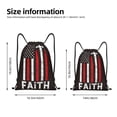 thumbnail image 2 of Xecao USA Flag Cross Pattern Sports Drawstring Backpack - String Swim Gym Bag with Wet Proof Pocket for Women&Men-Medium, 2 of 6