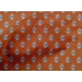 thumbnail image 4 of oneOone Cotton Poplin Orange Fabric Leaves & Floral Block Craft Projects Decor Fabric Printed By The Yard 56 Inch Wide, 4 of 4
