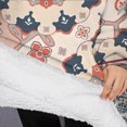 thumbnail image 3 of Oversized Wearable Blanket Hoodie,Multicolor Ethnic Patchwork Pattern Sherpa Blanket Hoodie with Super Pockets,Super Warm Fuzzy Pullover for Women & Men, 3 of 6