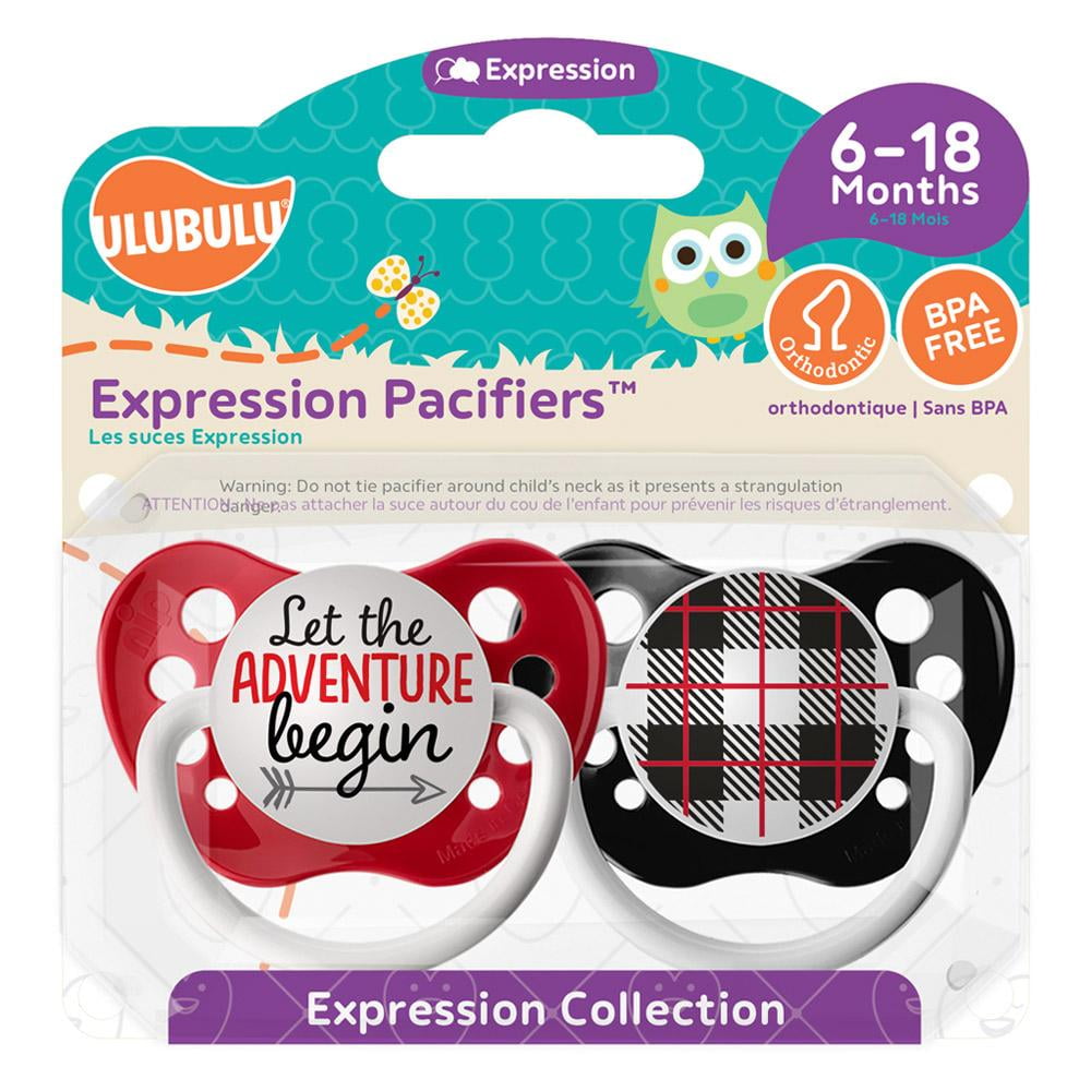 Pacifiers - Ulubulu - Let The Adventure & Lumber Plaid Black (6-18M)