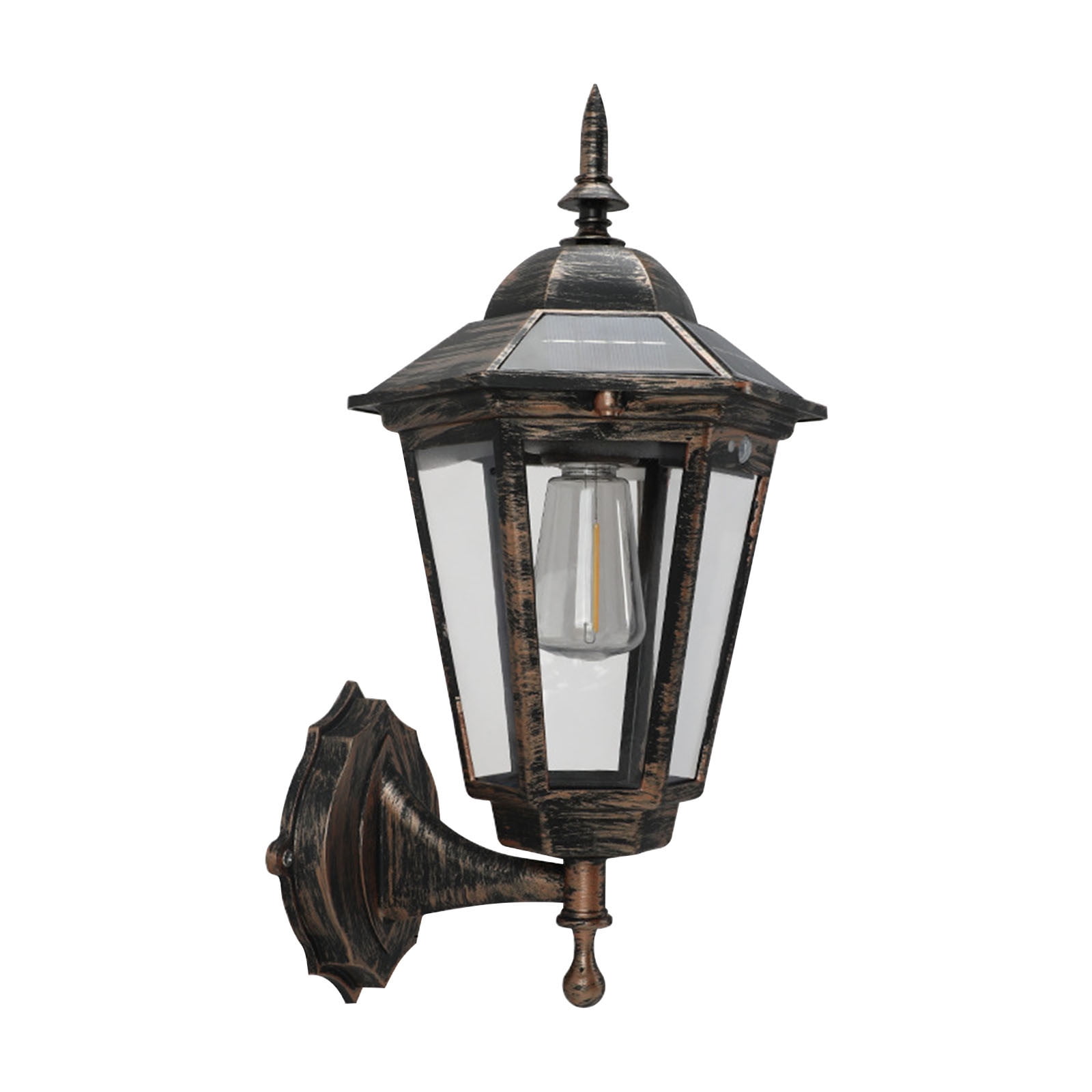 Outdoor Solar Lights,New European-style Solar Lamp Outdoor Courtyard Lamp Automatically Light Human Body Induction Warm Tungsten Filament Wall Lamp After Dark