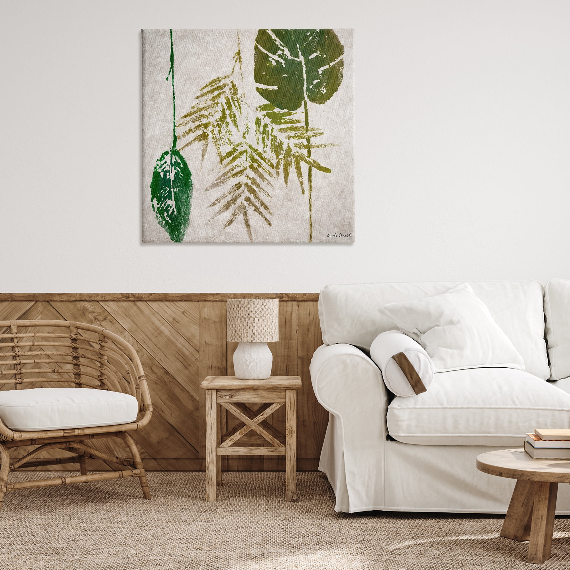 Stupell Industries Botanical Leaf Impressions Botanical & Floral Painting Gallery Wrapped Canvas Art Print Wall Art, 36 x 36
