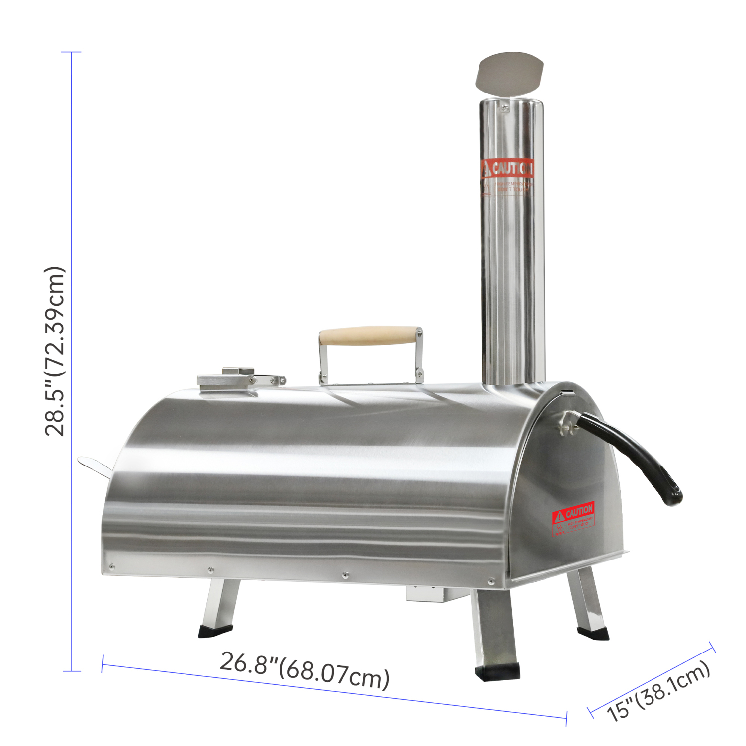 Portable Automatic 12” Rotatable Stainless Steel Wood Fired Pizza Oven ...