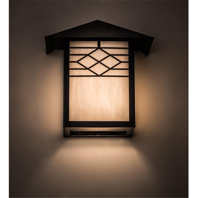 Meyda 196994 9 in. Seneca Ponte Wall Sconce - Craftsman Brown