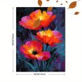 thumbnail image 3 of Fiery Abstract Floral Canvas Art, Bold Orange Red Flower Painting, Modern Expressionist Home Decor, 3 of 8