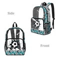 thumbnail image 2 of COEQINE Large Clear Backpack 17 Inch Transparent Bookbag for Boys Girls, Heavy Duty PVC Polyester Backpack for Work Travel, Stylish Daypack for Stadium, 3D Football Soccer Ball Blue, 2 of 7