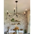 thumbnail image 6 of Kira Home Archer 47" 6-Light Large Modern Chandelier + Curved Arms, Adjustable Hanging Height, Black Finish, 6 of 8