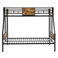 thumbnail image 5 of Tcbosik Twin Over Full Size Bunk Bed, Metal Bed Frame with Side Ladders and Safety Guardrail for Small Space, No Box Spring Needed, Black & Brown, 5 of 9