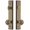 Vintage Brass, variant on Grandeur Carr  Tall Plate Single Cylinder One Piece Knobset with Windsor Knob