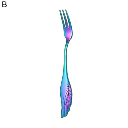 

MEIDELI Salad Fork Long Handle Dishwasher Safe Pretty Wing Shaped Spoon Cake Fork