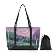 thumbnail image 7 of FORMRS Canvas Laptop Tote Bag for Women with 15.6" Computer Compartments Shoulder Handbag, Green Night Deer, 7 of 7