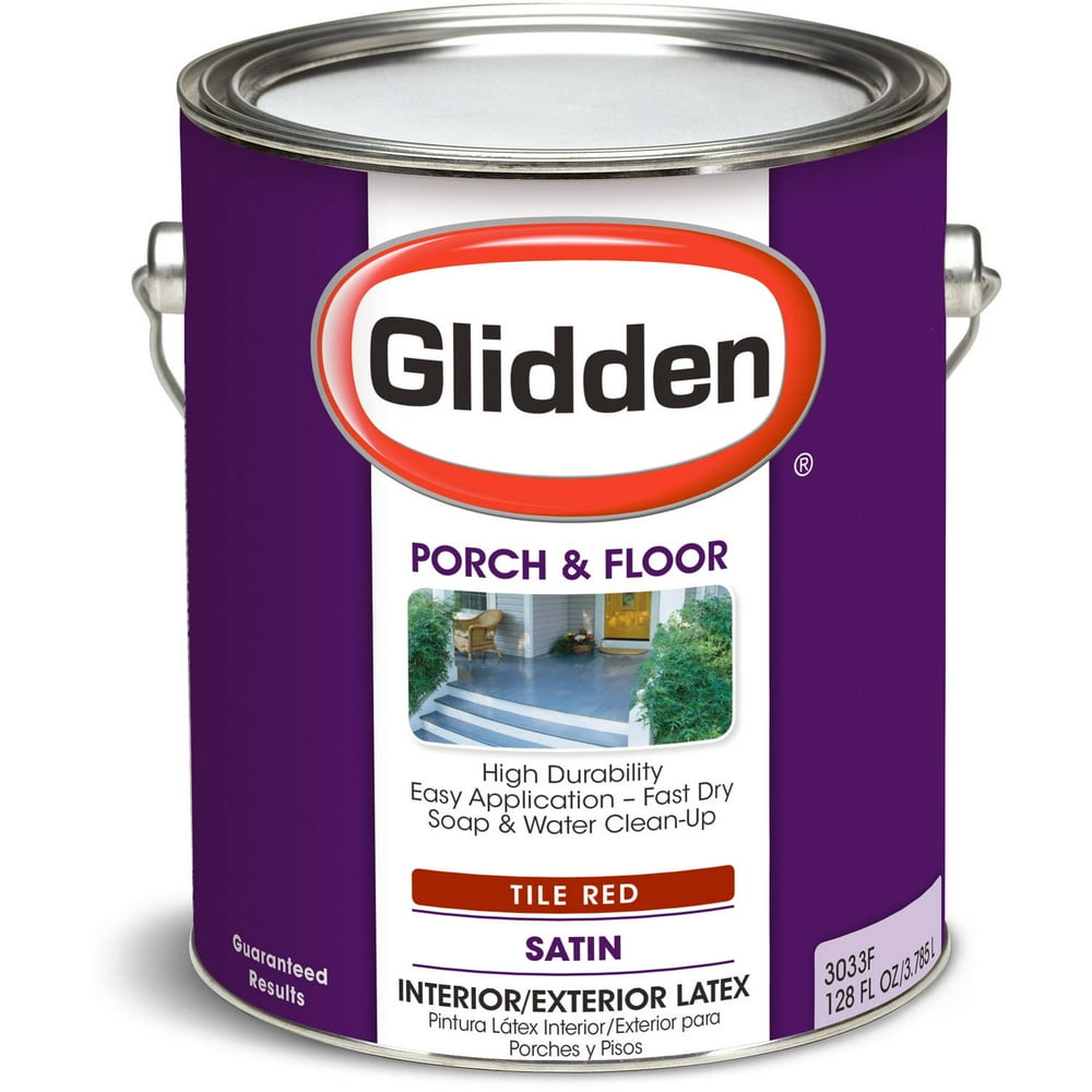 Glidden Eggshell Finish Porch & Floor Paint, Tile Red, 1 Gallon